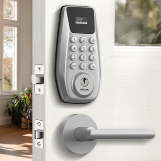DESLOC C100 - Cerradura de puerta de entrada sin llave con 2 manija...