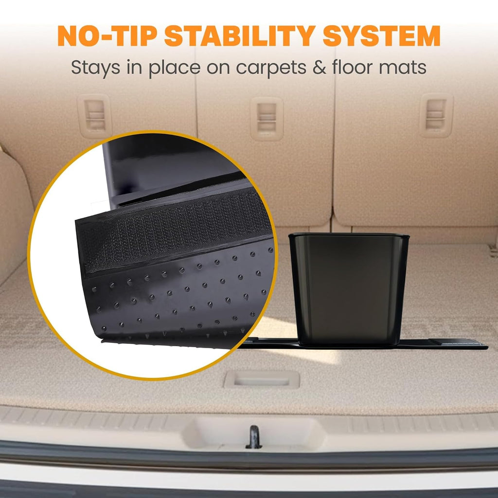 Cubo de Basura para Coche Impermeable Compacto con Aleta de Estabilidad, Base Antideslizante, Porta Basura Portátil para Coches, Camiones, SUV, Minivans, Organizador de Auto con Bolsas de Basura
