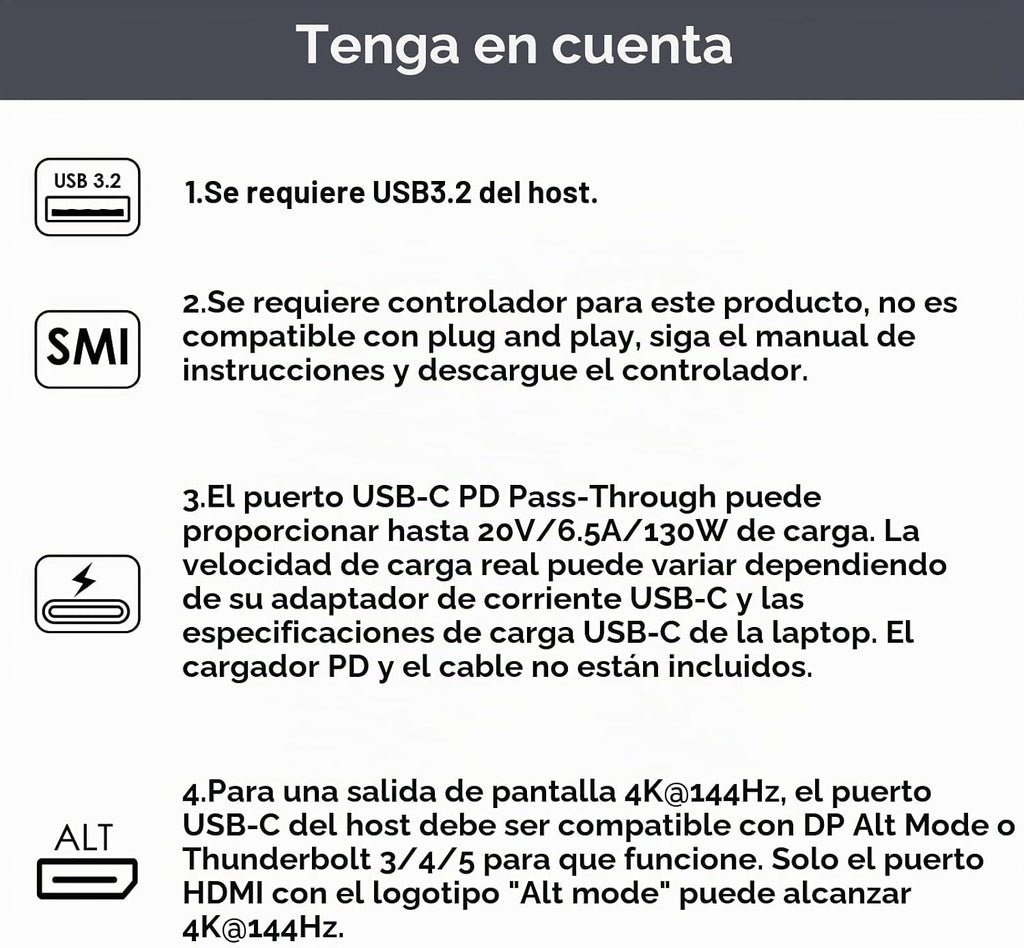 WAVLINK Estación de acoplamiento para portátil, 4 monitores para HDMI