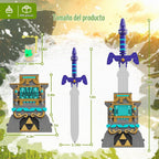 BOTW Master Sword Glowing Building Block Set,Sword Toy Set para Adults Boy Fans Kids Ages 6-12 Year Old（498PCS)