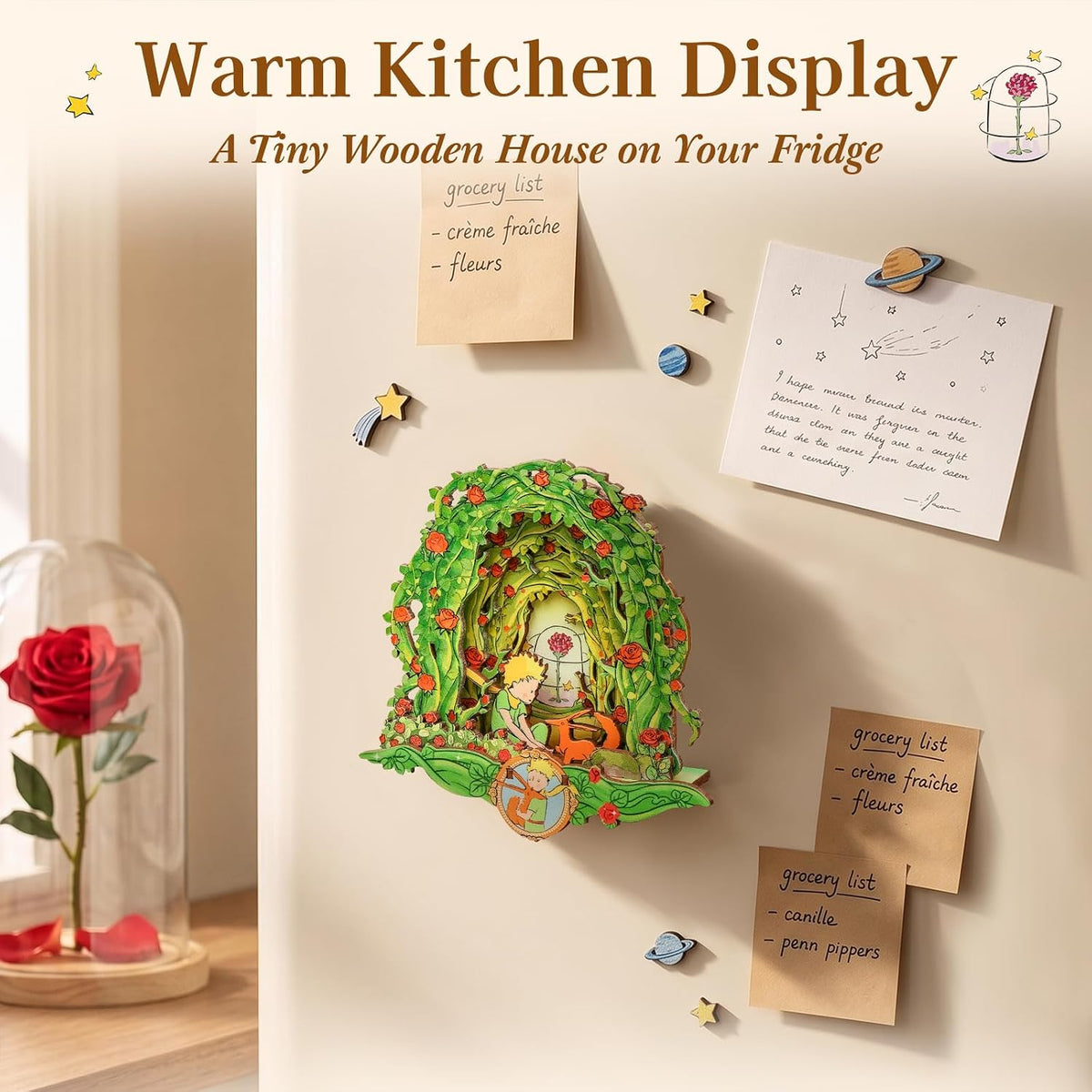 CUTEBEE The Little Prince - Kit de rincón de libro DIY en miniatura e imán