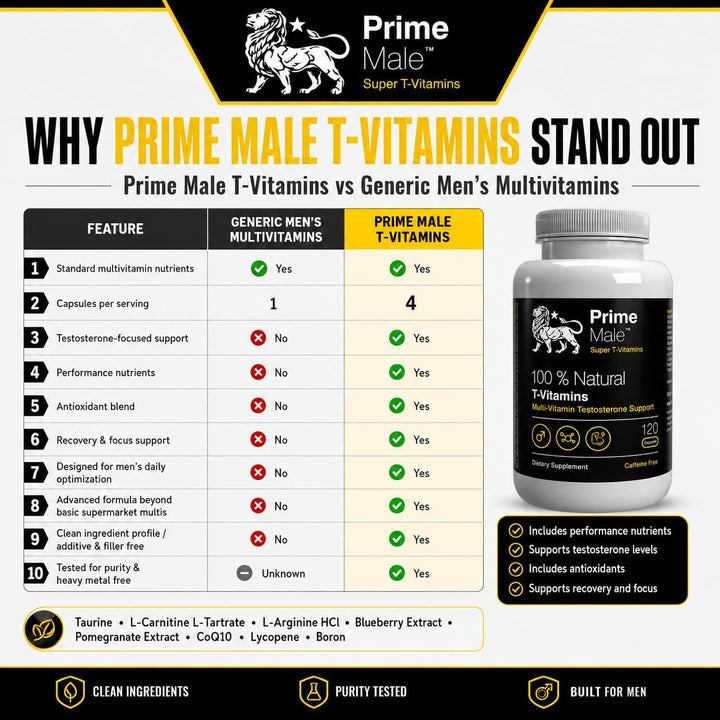 PRIME MALE Vitaminas T - Multivitamínico avanzado para hombres - Ap...