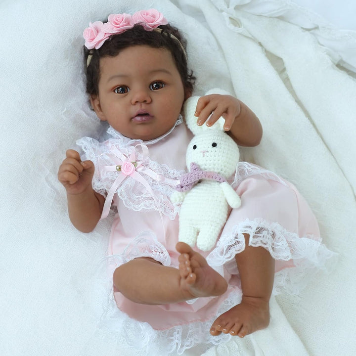 KSBD Reborn Baby Doll Black Girl \u2013 Muñeca realista de 18 pulga...