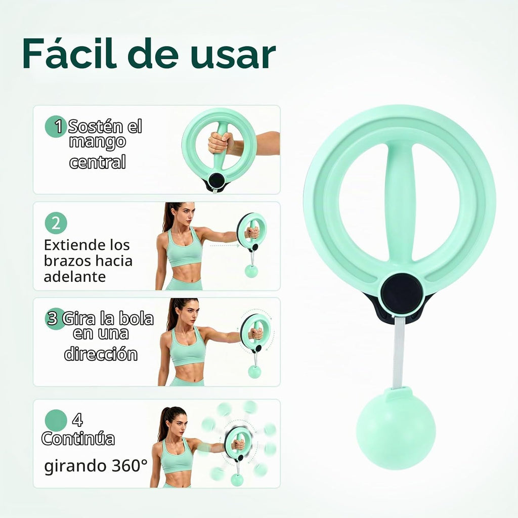 OurStarry Aro de entrenamiento de brazo para mujeres y hombres, entrenador de antebrazo con manivela de 360 grados, ejercitador de hombros y pecho para entrenamiento de muñeca y parte superior del