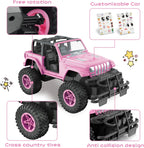 NQD Coches RC con adhesivo de bricolaje y auto de control remoto recargable para niñas