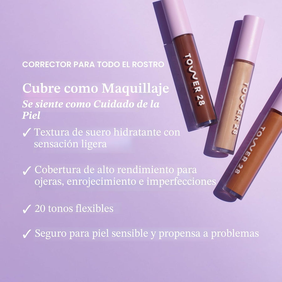 Tower 28 Swipe Serum Concealer - Corrector hidratante de cobertura...