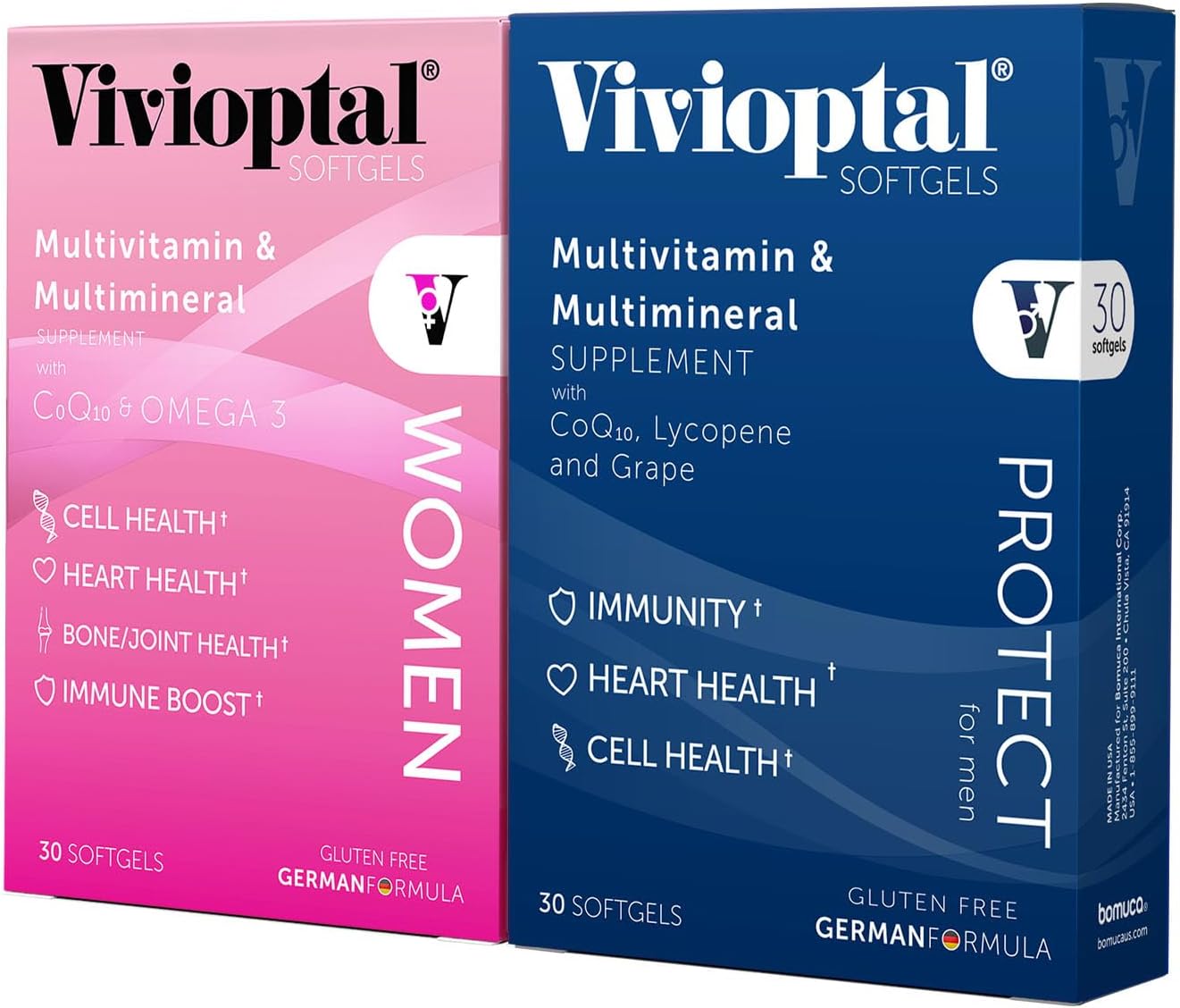 Vivioptal para hombres, 30 cápsulas blandas + Vivioptal Mujeres, 30...