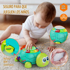Juguetes para bebés de 6 a 12 meses, juguete para tiempo boca abajo de 12 a 18 meses, juguetes musicales de tortuga que gatea con luz y sonido, juguete educativo temprano de cumpleaños para