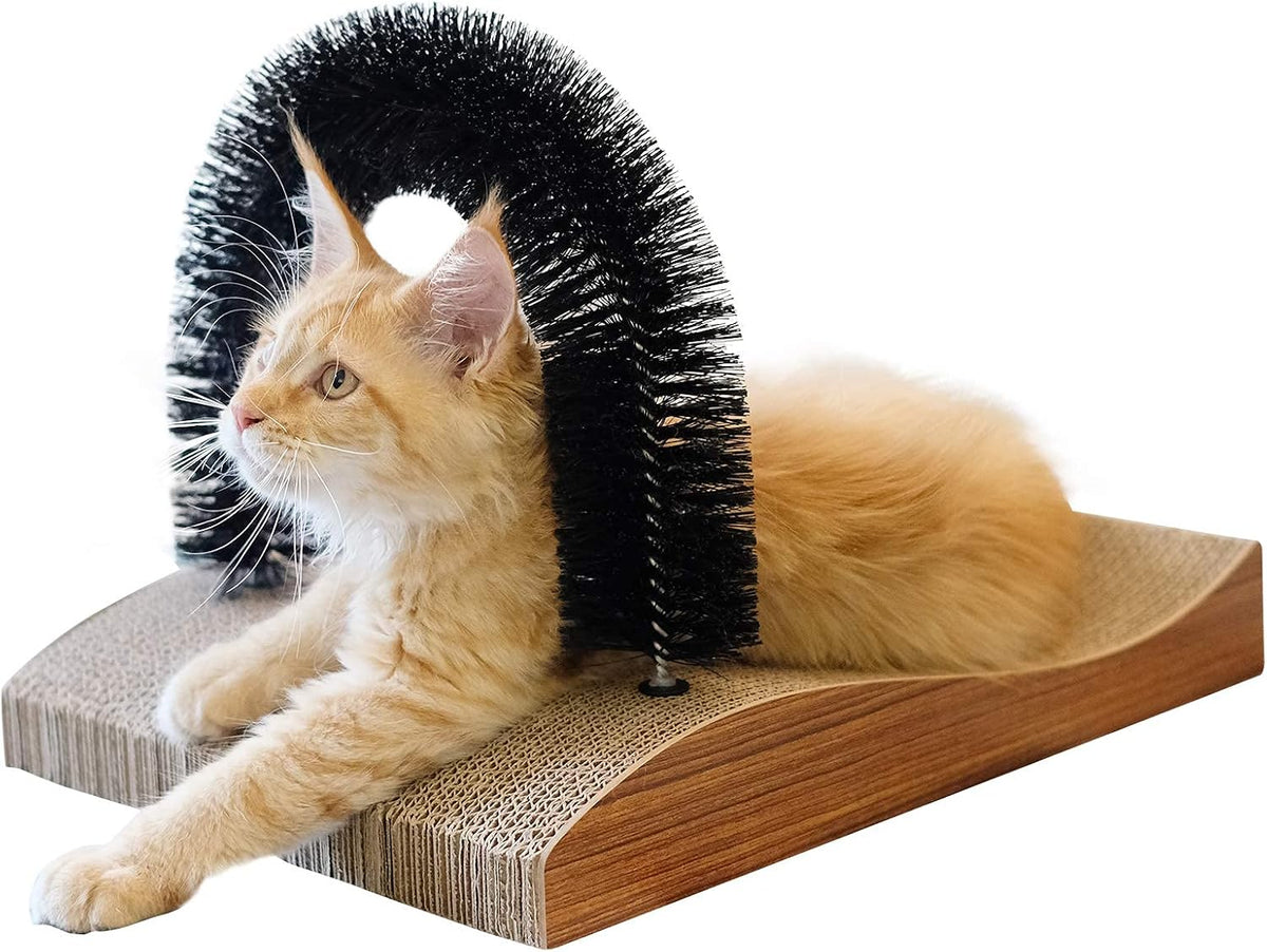 FUKUMARU Cat Self Groomer 2.0 versión, rascador de cara de arco de gato