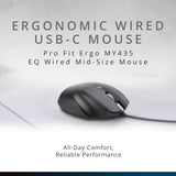 Kensington Ratón con cable USB-C, Pro Fit Ergo MY435 EQ, para manos...
