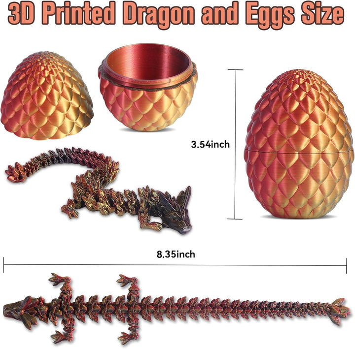 Huevos de dragón impresos en 3D con dragón en el interior