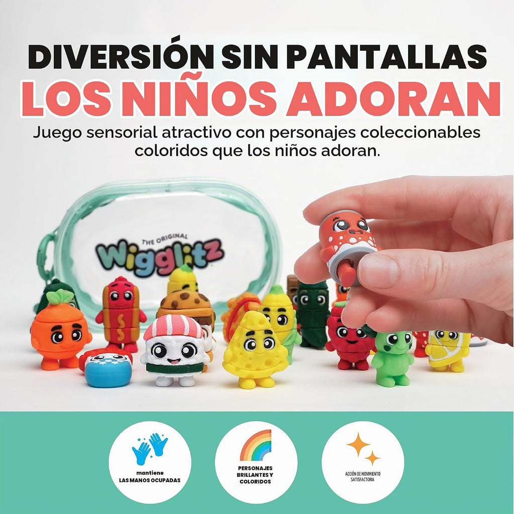 Foodz - Paquete de 12 juguetes coleccionables para ansiedad Wiggly