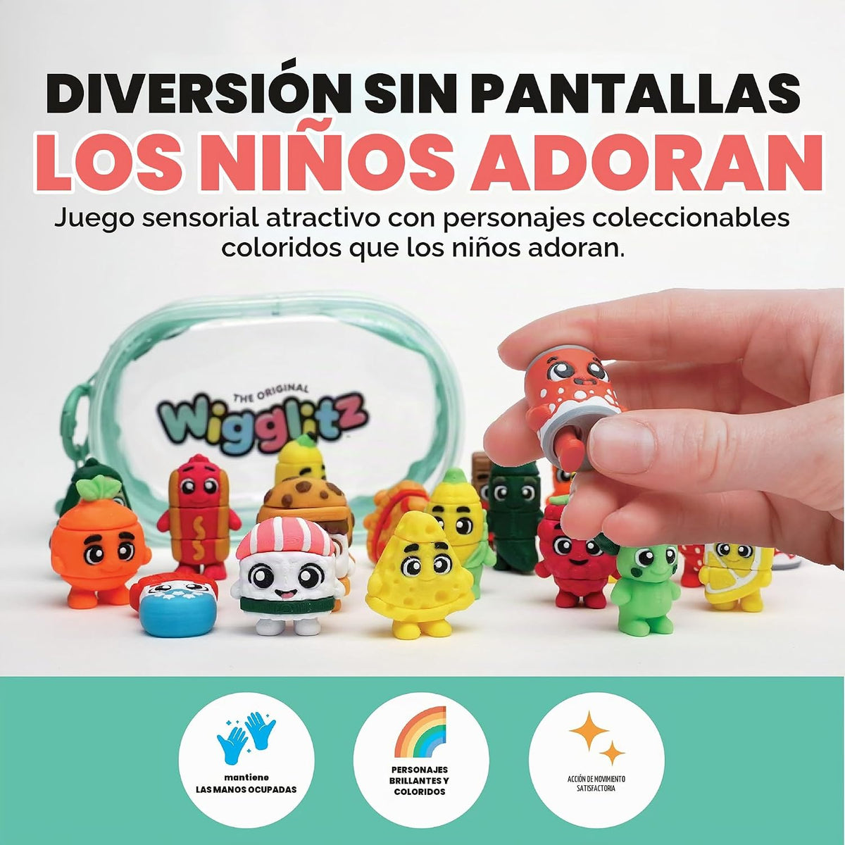 Foodz - Paquete de 12 juguetes coleccionables para ansiedad Wiggly