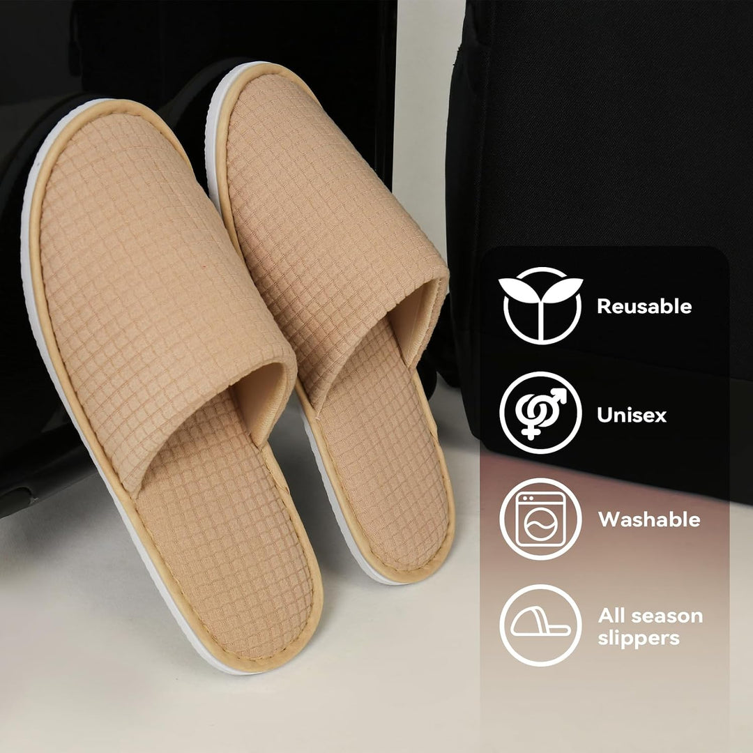 QatmMkt - 10 pares de pantuflas desechables unisex para invitados,...