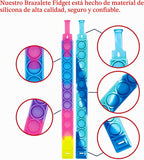 Paquete de 100 pulseras para ansiedad a granel, duraderas y ajustables, pulseras de presión multicolor para niños y adultos, juguetes a granel