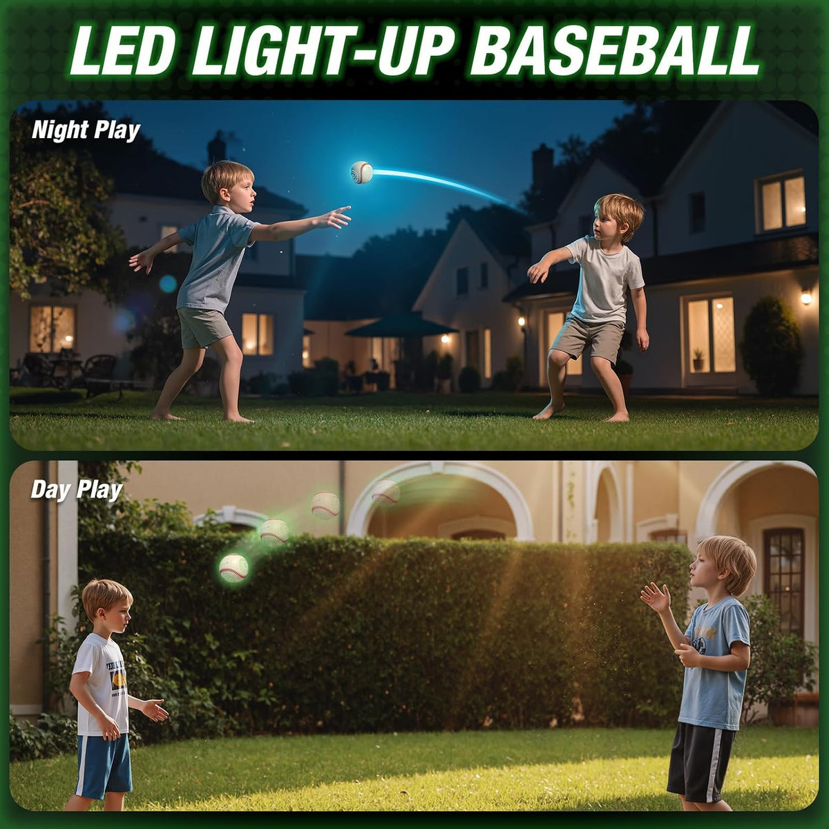 HYES Light up Baseball Gift con LED Rechargeable, 9 Lighting Modes