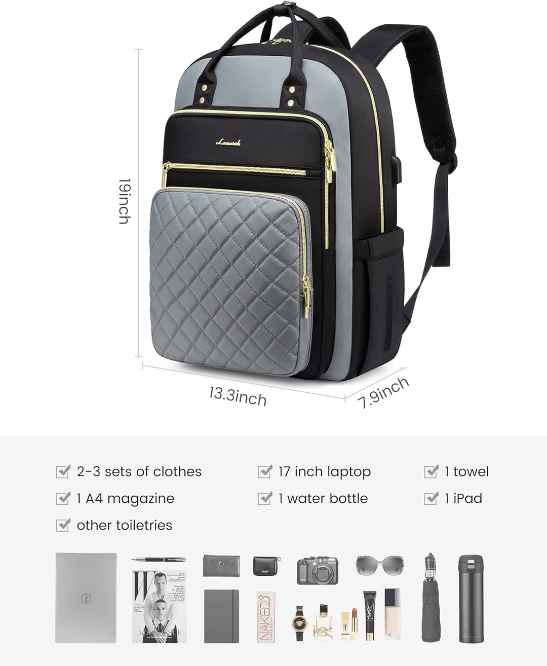 LOVEVOOK Mochila para computadora portátil para mujer, mochila para...