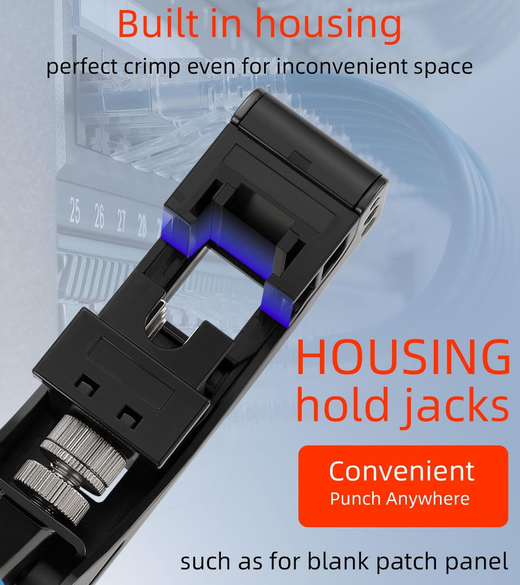 Rapink Herramienta de Conector Keystone de Velocidad para Keystone RJ45 de 90 Grados, Herramienta de Perforación Keystone Ethernet Ahorradora de Tiempo y Esfuerzo, Herramienta de Perforación Cat 6 Sin