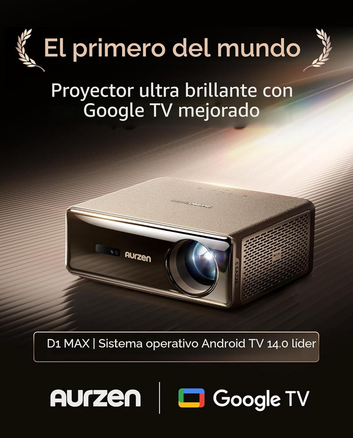 Aurzen EAZZE D1 MAX - Proyector inteligente Google TV compatible co...