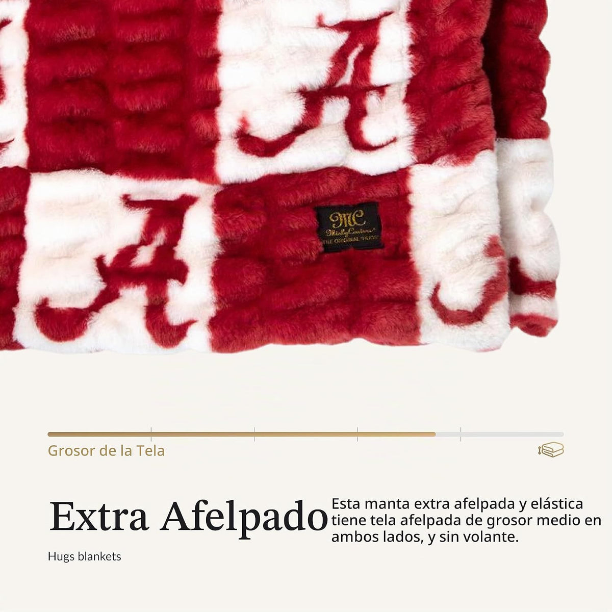 Minky Couture Manta de abrazos de felpa extra, Alabama Crimson Tide, adulto
