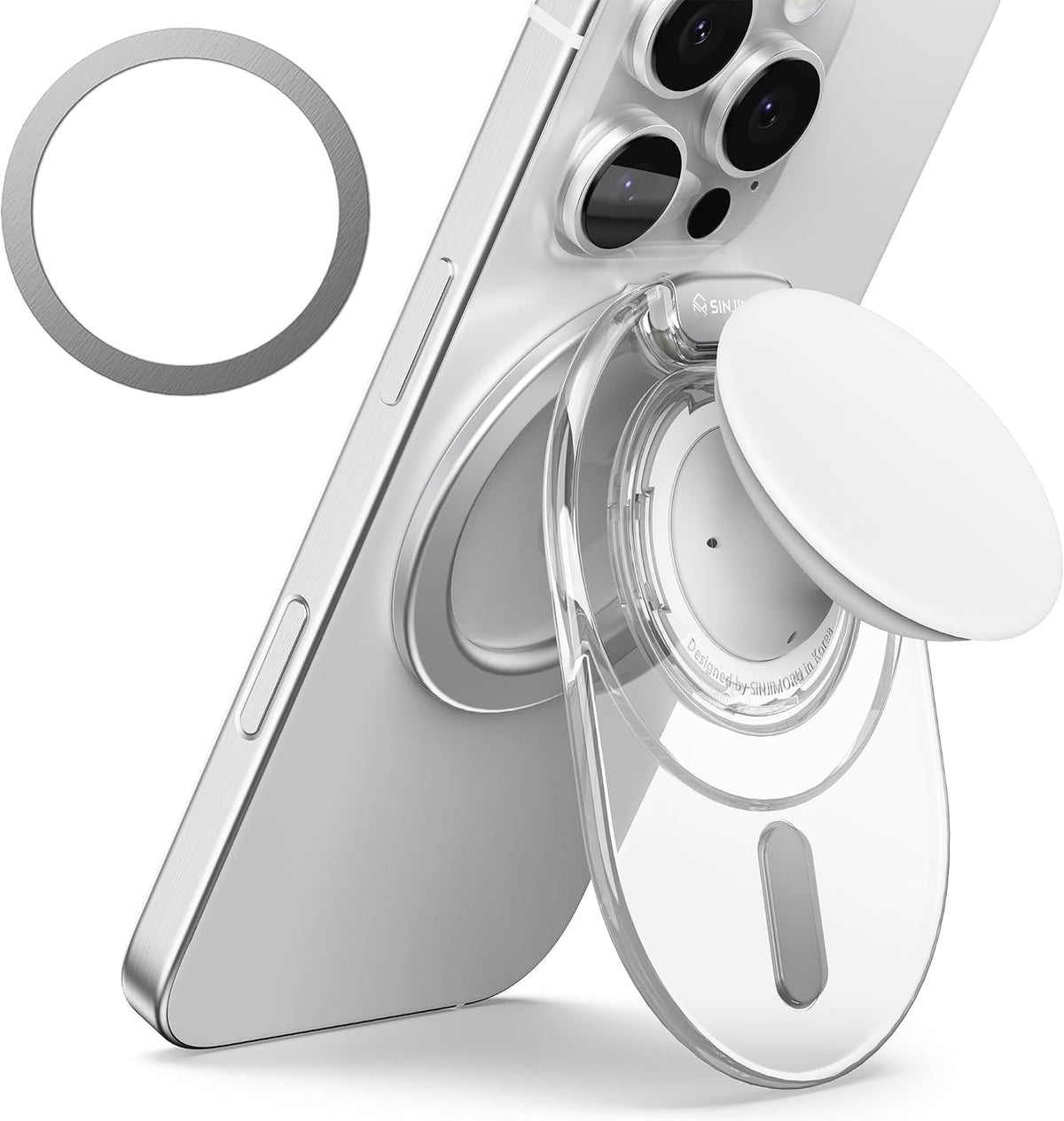 Sinjimoru Soporte de agarre para teléfono MagSafe, soporte magnético