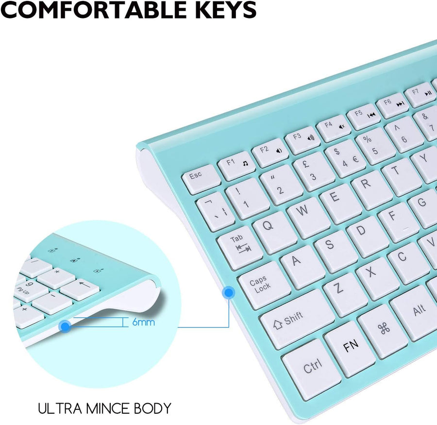 cimetech Combo de teclado y mouse inalámbricos, juego de teclado er...