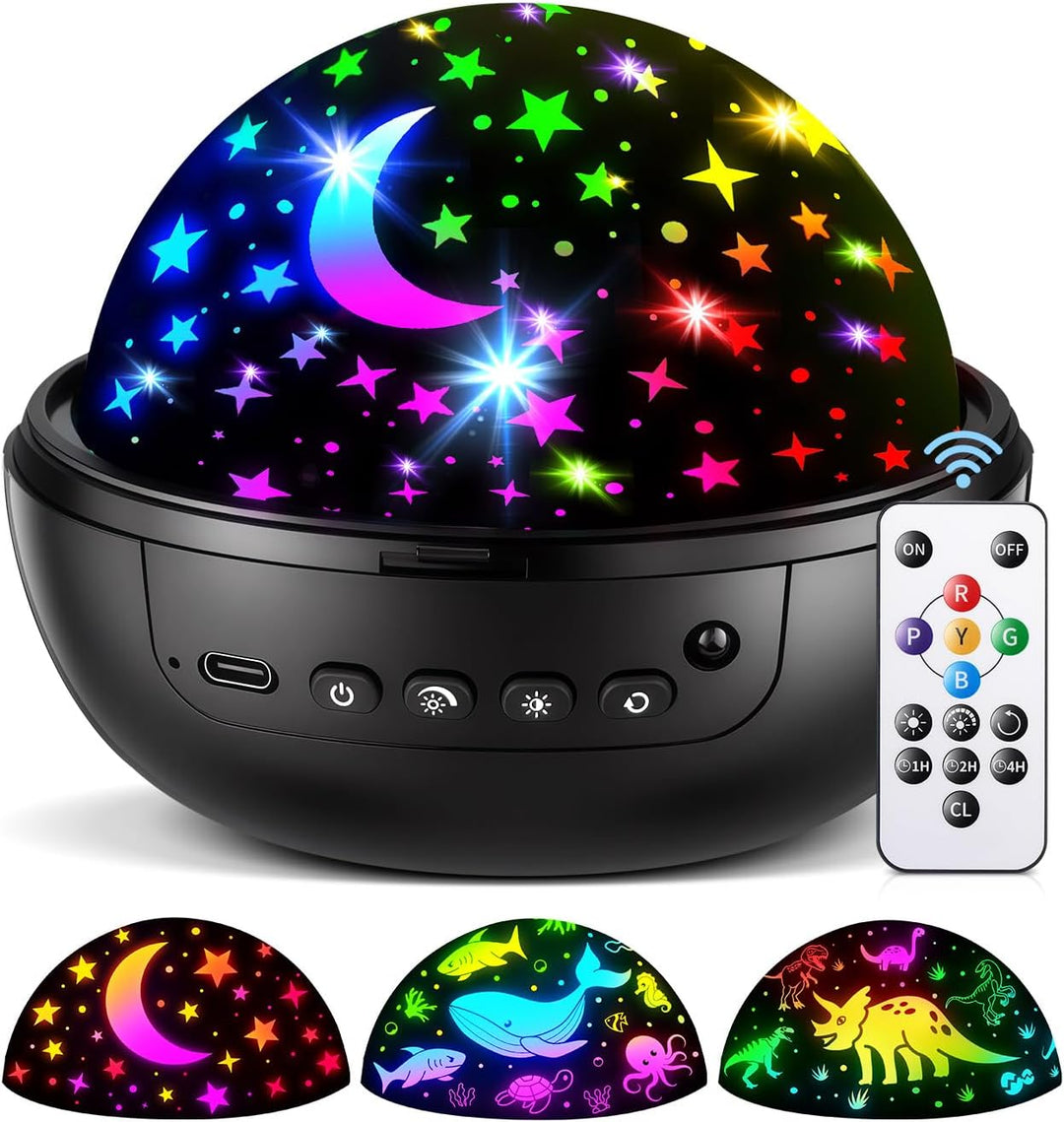 COOLNIGHT Luz nocturna para niños, 93 iluminación+3 películas para...