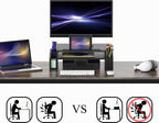 Soporte elevador para monitor de escritorio Simple Houseware con bandeja ajustable, negro