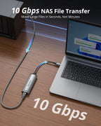 BrosTrend Adaptador USB C a Ethernet de 10 Gb para laptop, MacBook, PC