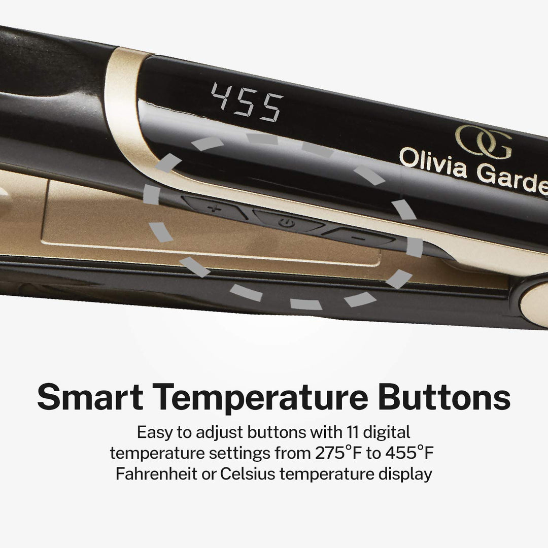 Olivia Garden Ceramic + Ion Pro Flat Iron - Dual Voltage, 11 Temps,...