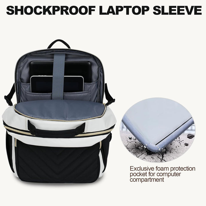 VANKEAN Mochila para laptop para mujer con bolsillo gigante para va...