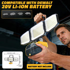 2 luces LED de trabajo compatibles con batería de 20 V, 150 W 15000 lúmenes