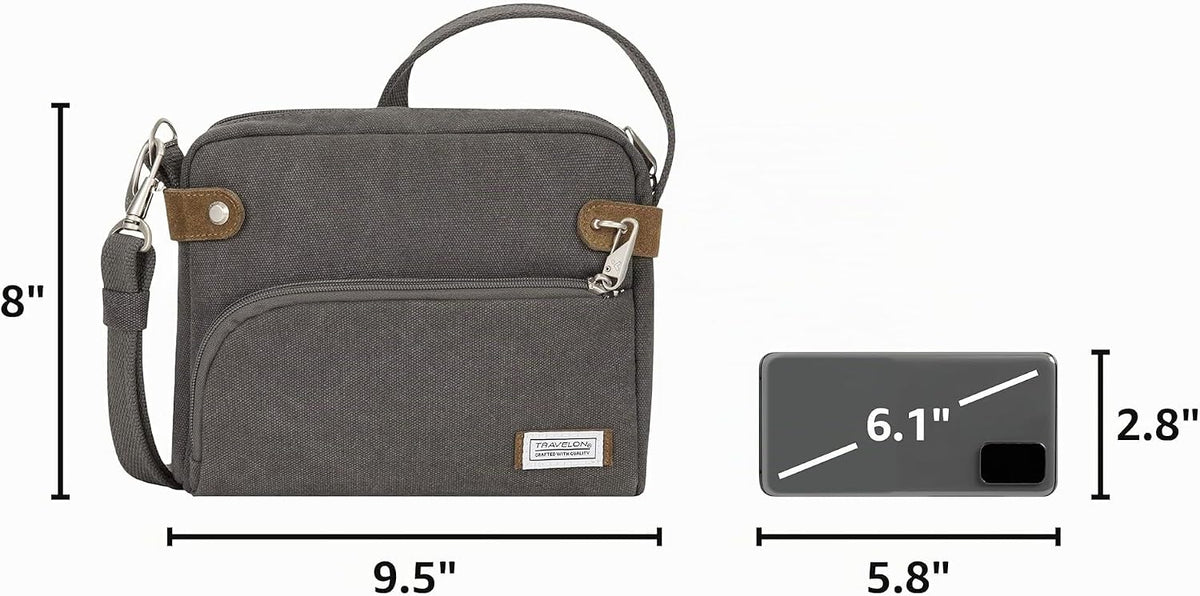 Travelon - Bolso bandolera Heritage antirrobo, pequeño