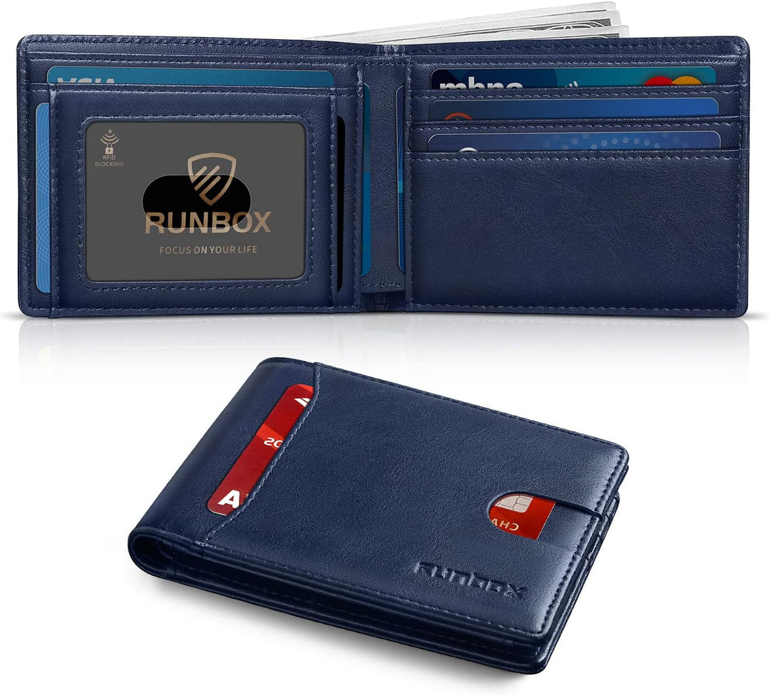 RUNBOX Cartera delgada para hombre, 11 ranuras para tarjetas de cré...
