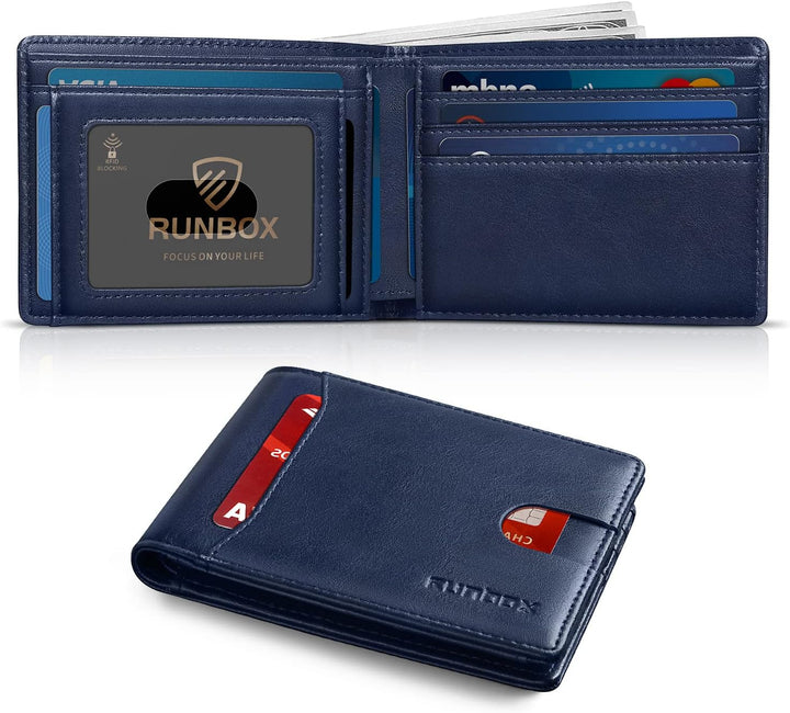 RUNBOX Cartera delgada para hombre, 11 ranuras para tarjetas de cré...