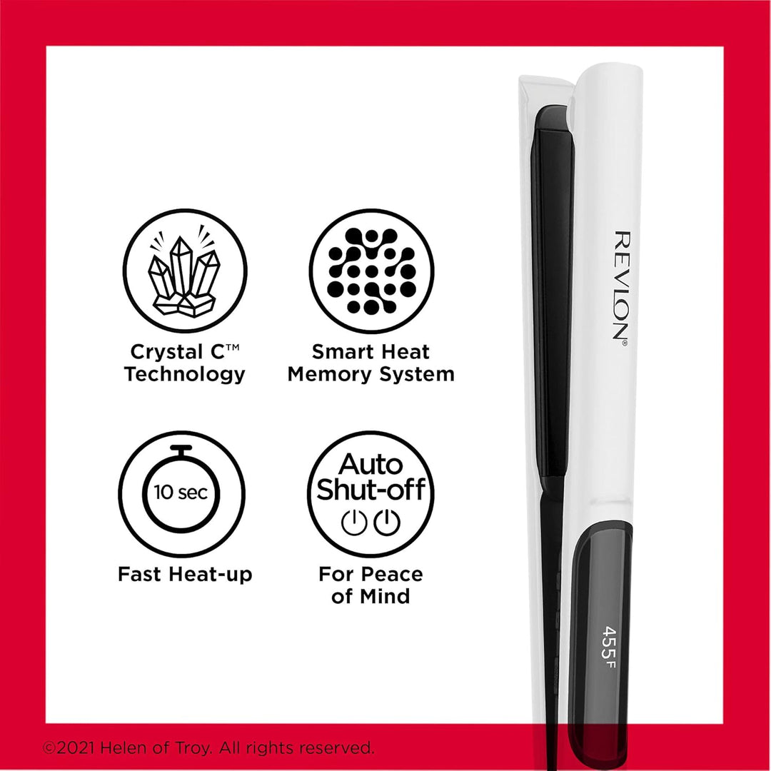 REVLON Crystal C + plancha digital de cerámica para el cabello, bri...
