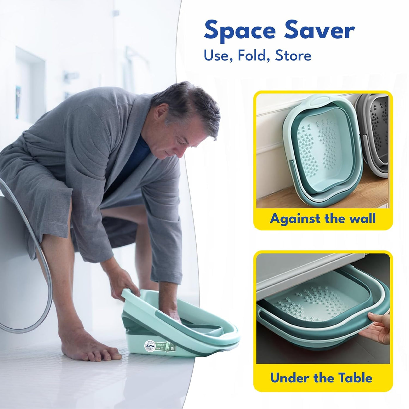 Bañera de remojo de pies para remojar los pies, bañera plegable par...