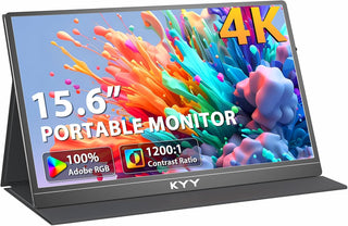 KYY Monitor portátil 4K \u2013 Pantalla de viaje UHD IPS de 15.6 pu...