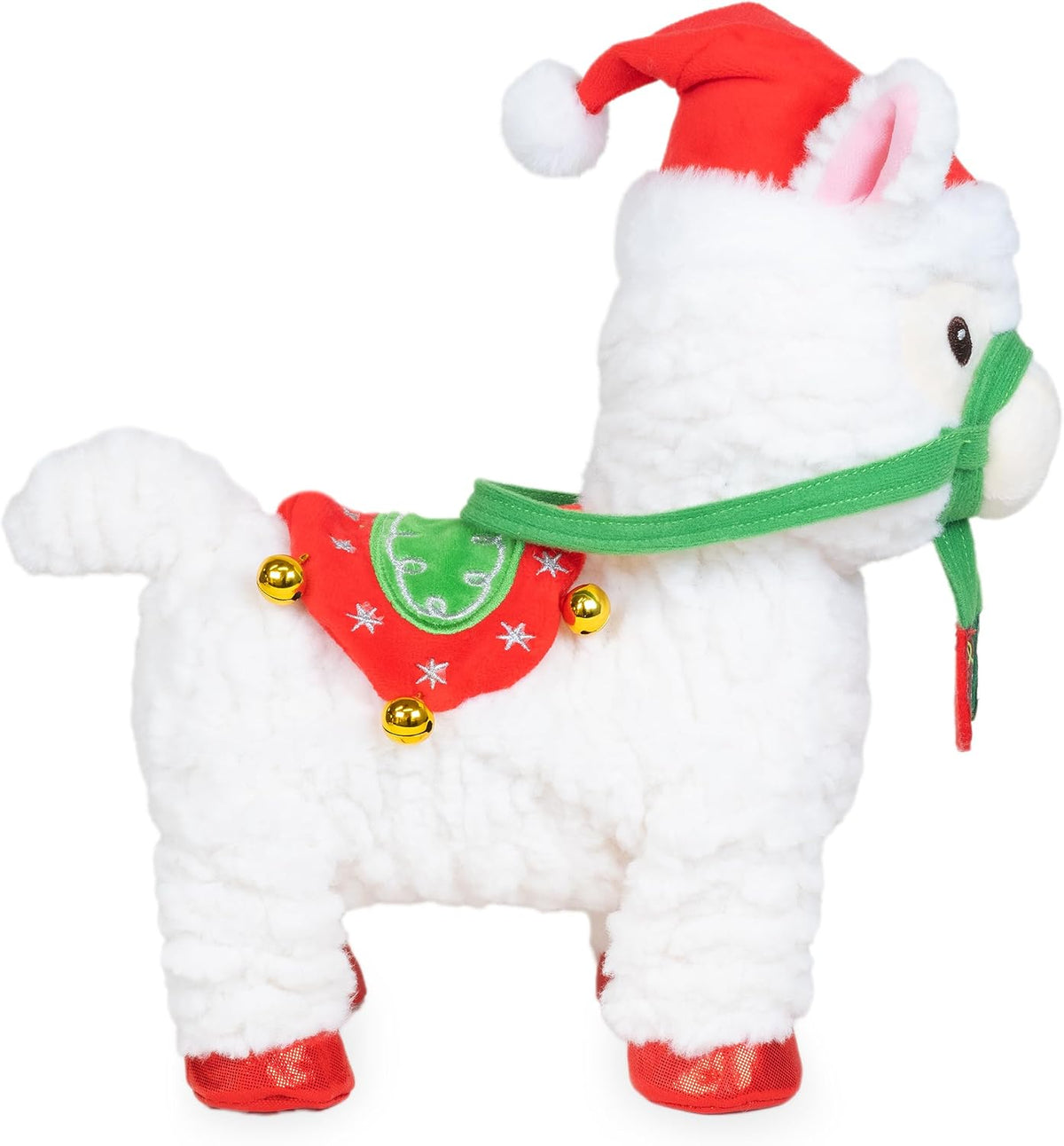 Cuddle Barn - Navidad Nico | Peluche Navideño Animado Caminante Musical Llama Reproduce 'Feliz Navidad', 10.5 pulgadas