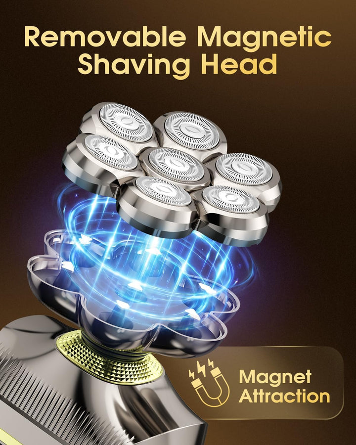 TEPOTZ Afeitadoras eléctricas 7D para hombres calvos, maquinilla de...