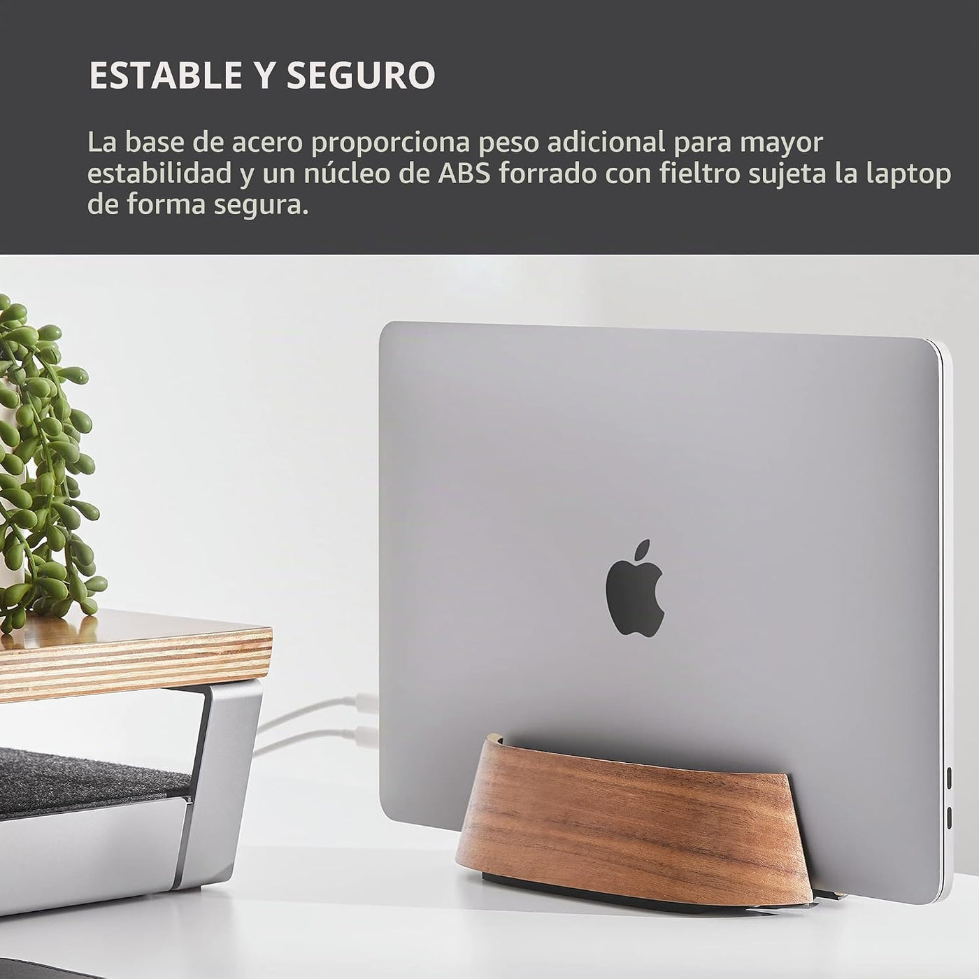 HumanCentric Soporte vertical para laptop en madera de nogal negro,...