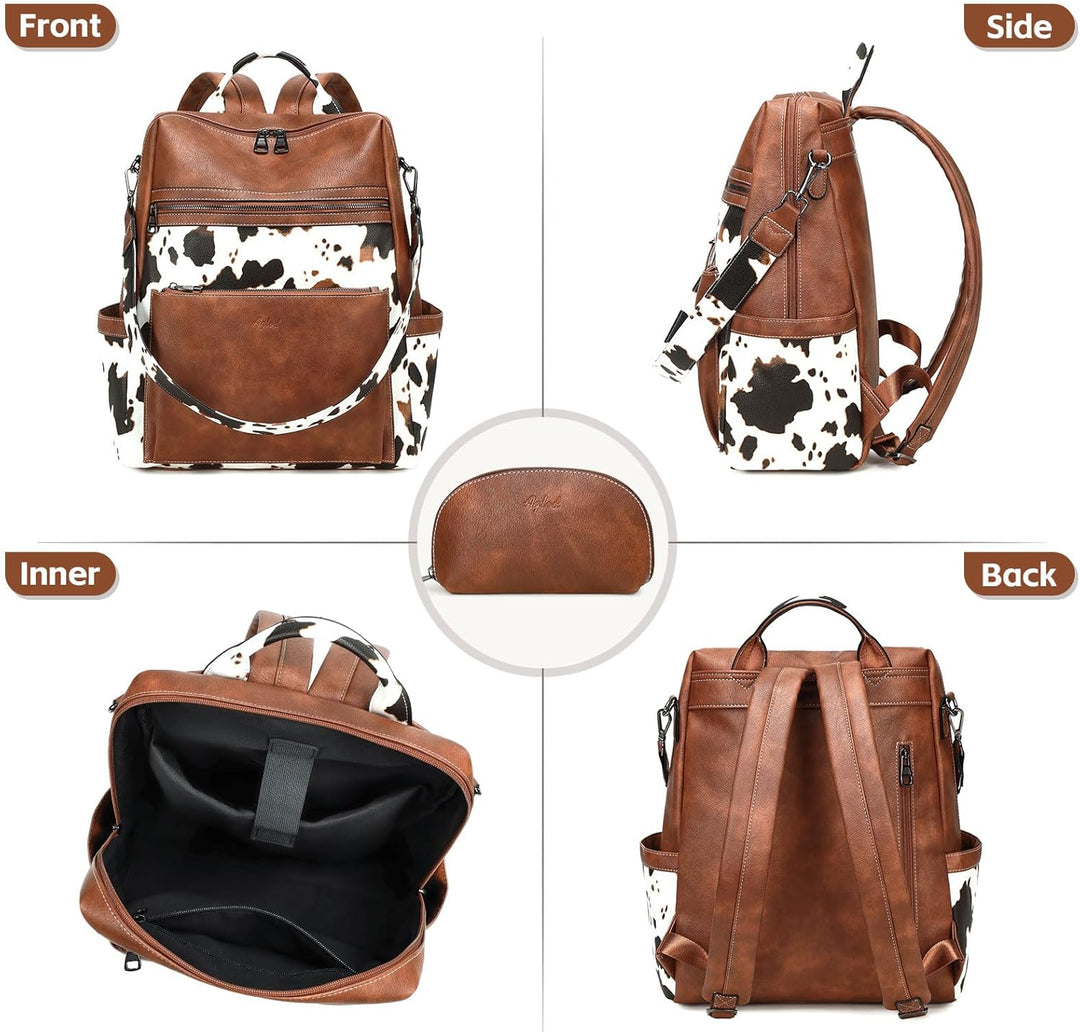 AGLOD Mochila de cuero vegano para computadora portátil para mujer,...