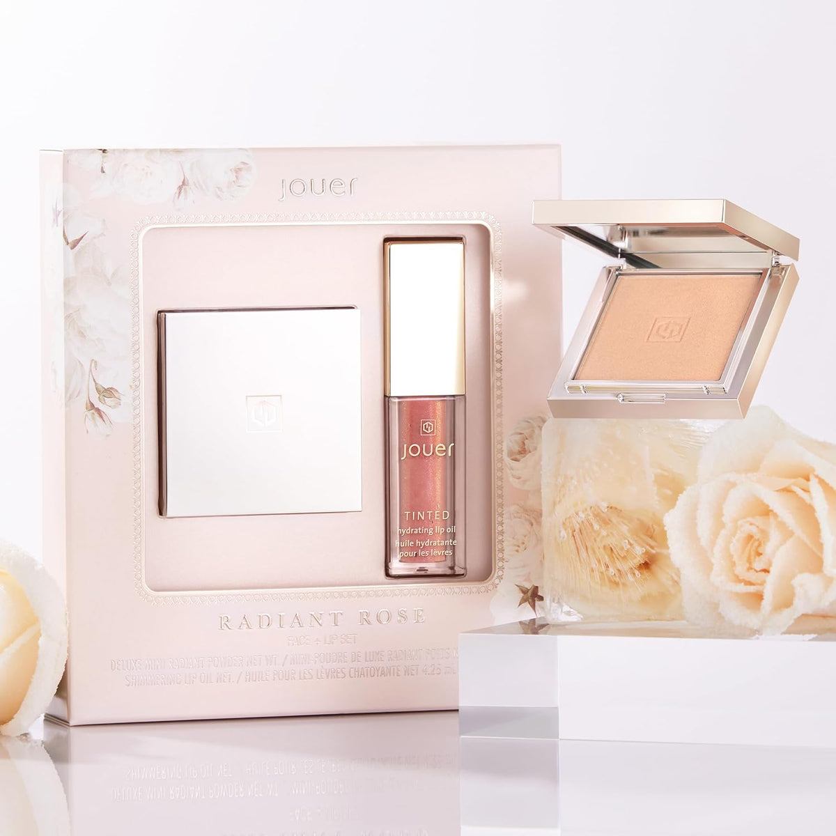 Jouer Radiant Rose Face + Juego de labios, polvo fijador translúcid...