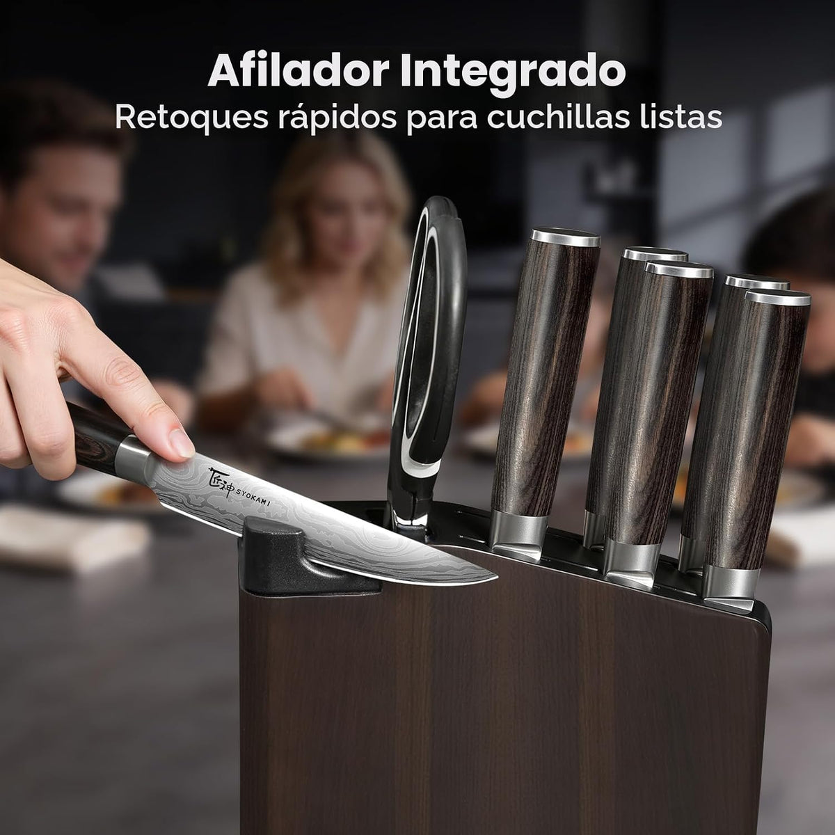 Juego de cuchillos de cocina de 15 piezas con bloque magnético