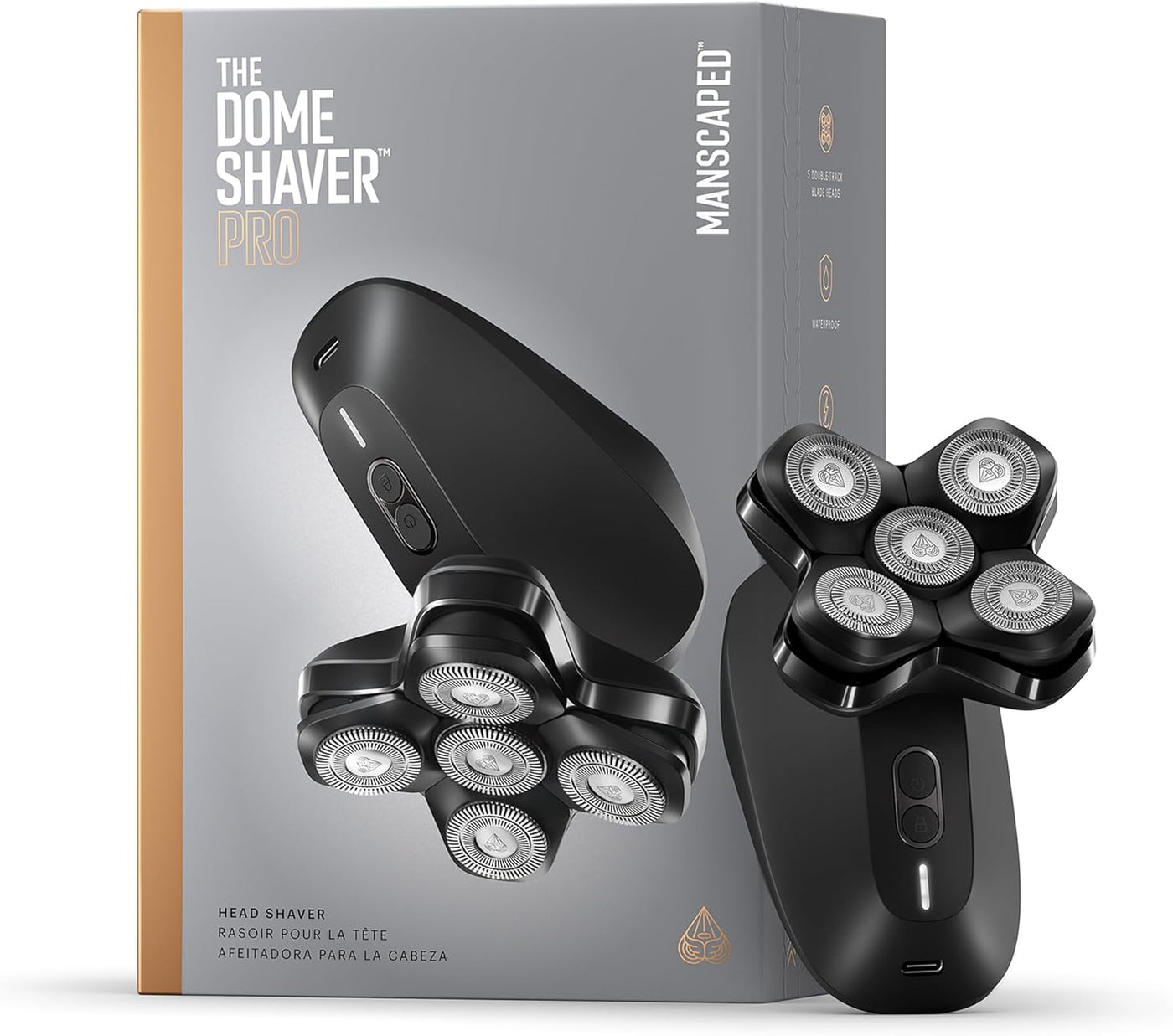 MANSCAPED® The Dome Shaver™ PRO - Afeitadora de cabeza para hombres...