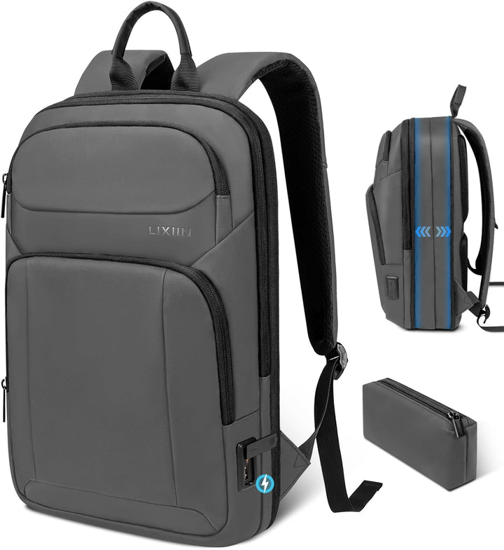 Lixiin Mochila para laptop para hombre, mochila de viaje expandible...