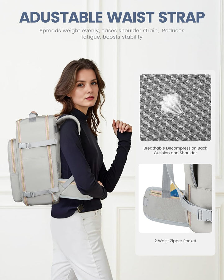 LOVEVOOK Mochila de viaje para mujer con correa para la cintura, mo...