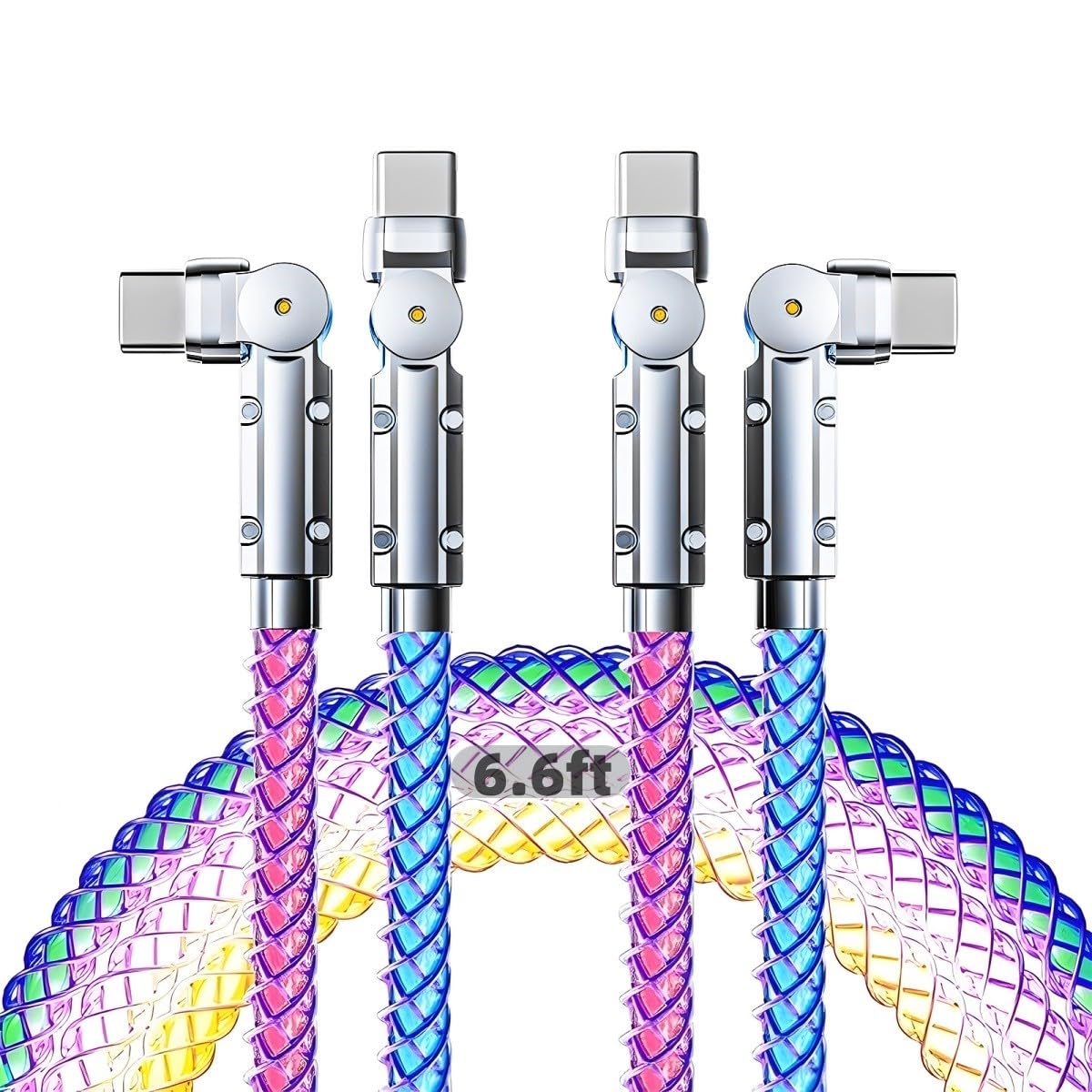 Paquete de 2 cables de iluminación USB-C, cable USB C a USB C de 6.6 pies