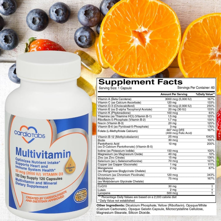 Cardiotabs Multivitamínico - Suplementos para el corazón y la inmun...