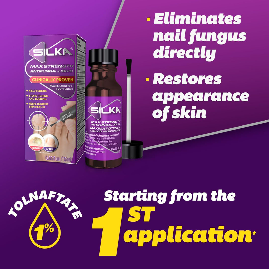 Silka Max Strength - Juego de líquido antifúngico y crema, potente...